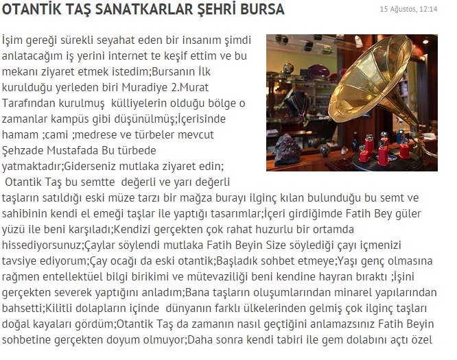 OTANTİK TAŞ BURSA