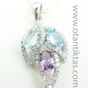AMETİST VE TOPAZ KOLYE