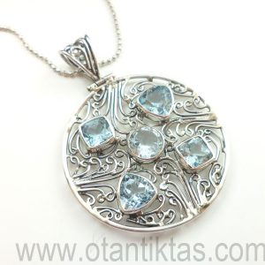 MAVİ TOPAZ KOLYE TELKARİ