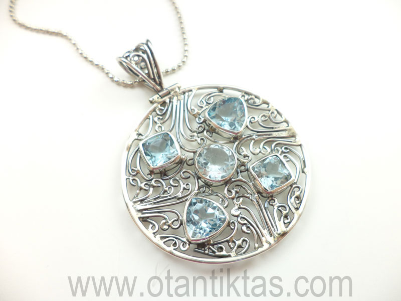 MAVİ TOPAZ KOLYE TELKARİ