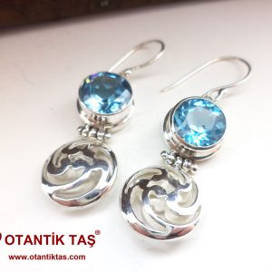 MAVİ TOPAZ TAŞI KÜPE