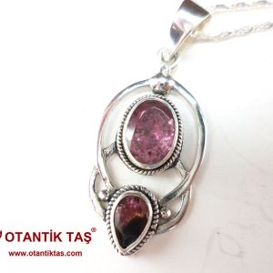 PEMBE TURMALİN KOLYE