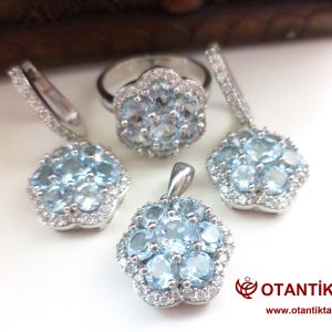 MAVİ TOPAZ TAŞI SET