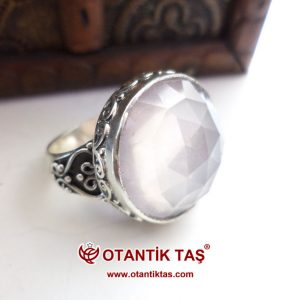 Pembe Kuvars Taşı Bayan Yüzük
