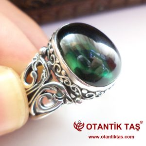 Yeşil Turmalin Taşı Yüzük